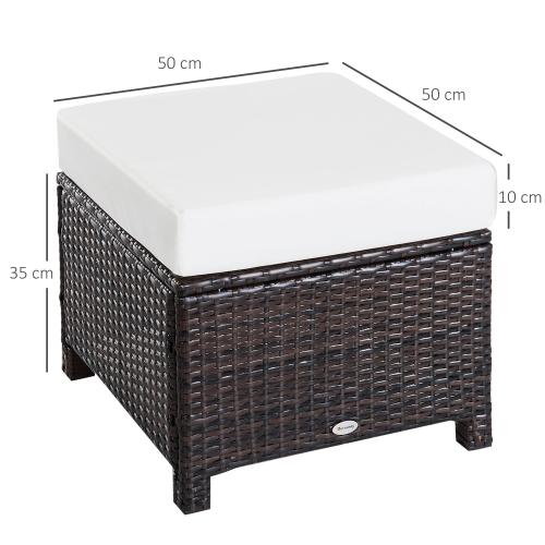 poly-rattan-hocker-mit-kissen-sitzhocker-braun-cremeweiss-50x50x35cm