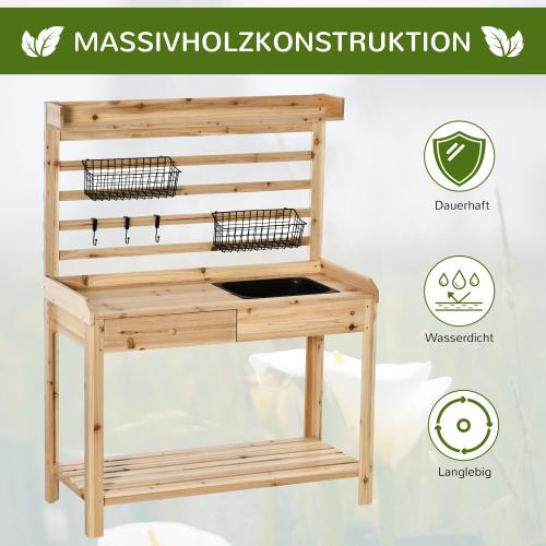 pflanztisch-gaertnertisch-mit-waschbecken-blumentisch-aus-holz-mit-schublade-haken-korb-ablage-garten-terrasse-natur-107-5x46x142cm