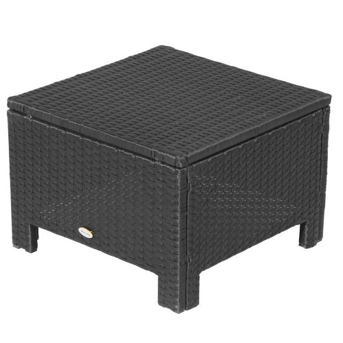 poly-rattan-hocker-mit-kissen-sitzhocker-schwarz-cremeweiss-50x50x35cm