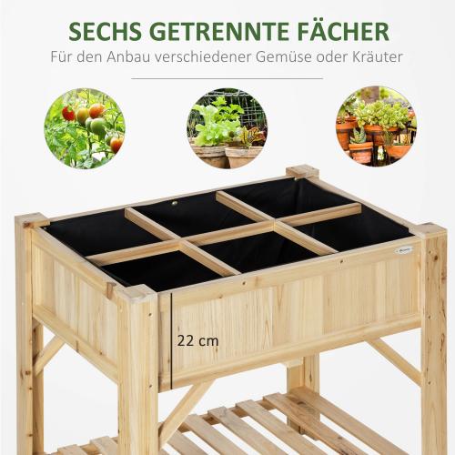 hochbeet-holz-mit-6-getrennten-anbauflaechen-pflanztisch-blumenkasten-vliesstoff-natur-78-5x58x81cm