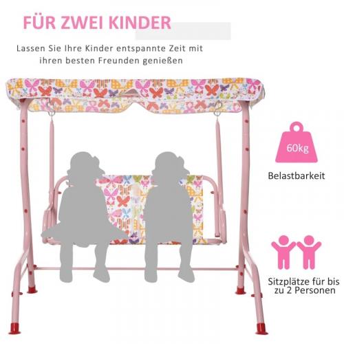 kinder-hollywoodschaukel-kinderschaukel-mit-sonnendach-2-sitzer-gartenschaukel-fuer-3-6-jahre-metall-rosa-110lx70bx110hcm