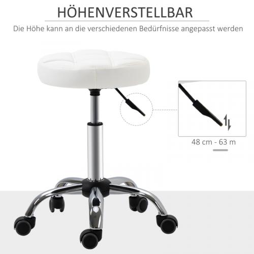 rollhocker-set-drehhocker-mit-raedern-arbeitshocker-hoehenverstellbar-drehbar-kunstleder-weiss-35-5x48-63cm