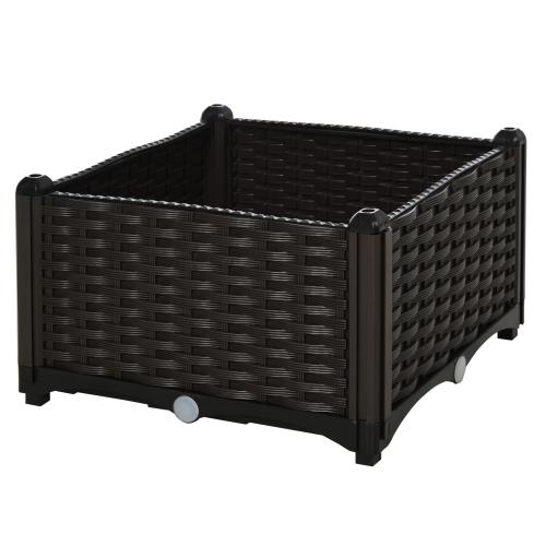 hochbeet-pflanzkasten-mit-abflussloechern-blumenkasten-im-rattan-look-pp-braun-40x40x44cm