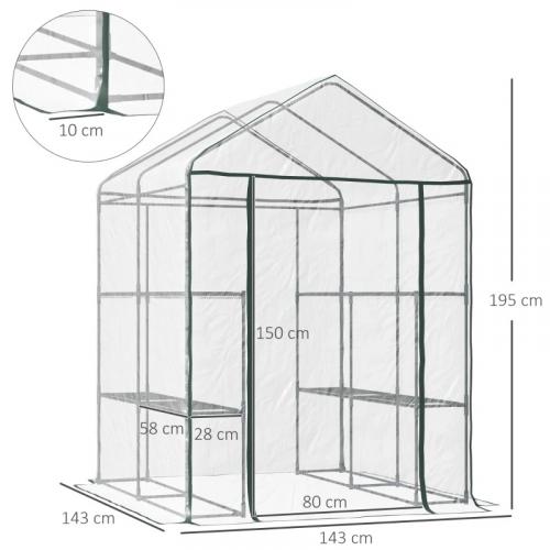 foliengewaechshaus-begehbares-gartenhaeuschen-tomatengewaechshaus-treibhaus-fruehbeet-mit-6-regalen-transparent-stahl-pvc-kunststoff-143x143x195cm