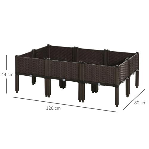 hochbeet-6-teiliger-pflanzkasten-mit-abflussloechern-rattan-look-blumenkasten-diy-braun-40x40x44cm