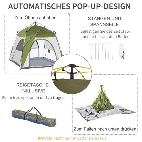 pop-up-zelt-automatischer-aufbau-wetterfest-hydraulisch-gruen-grau-240x240x199cm