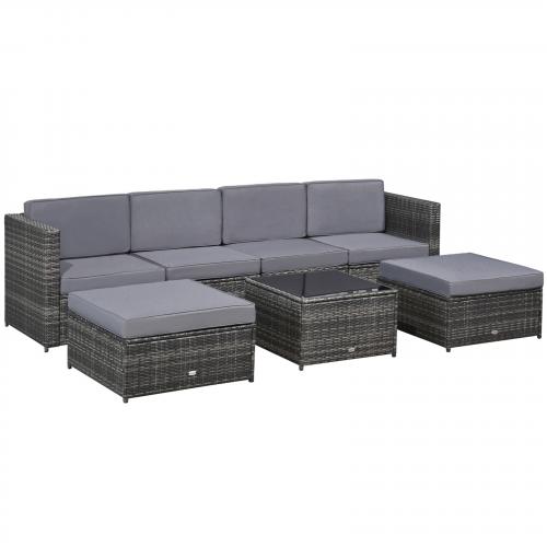 7-tlg-polyrattan-gartengarnitur-gartenmoebel-garten-set-sitzgruppe-loungeset-loungemoebel-inkl-fusshocker-sitzkissen-grau-stahl-polyester-58x58x37cm