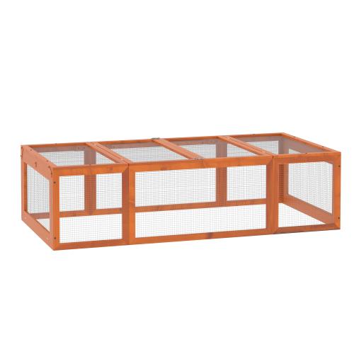 pawhut-freilaufgehege-180x90x48cm-fuer-kleintiere-aufklappbares-dach-tannenholz-orange