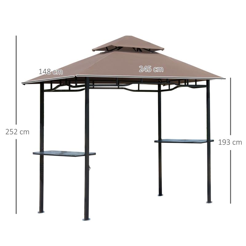 grillpavillon-gartenzelt-grill-pavillon-balkonpavillon-mit-ablagen-flammhemmendes-doppeldach-kaffeebraun-245x148x252cm