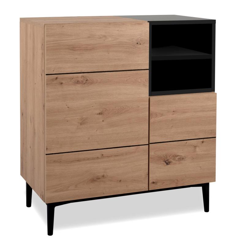 sideboard-kommode-eiche-holz-in-natur-schwarz-wohnzimmerschrank-80x90x40cm