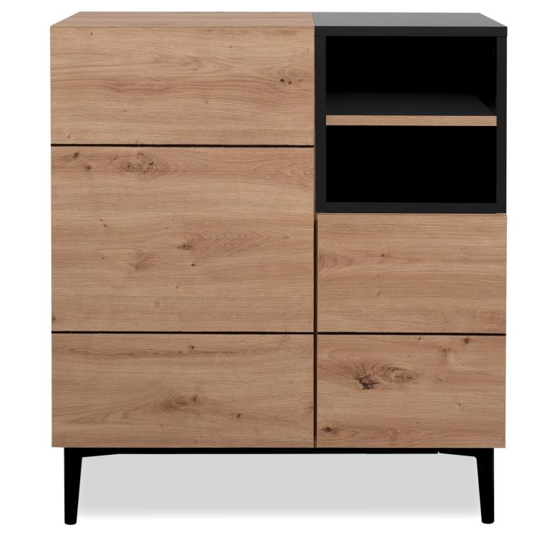 sideboard-kommode-eiche-holz-in-natur-schwarz-wohnzimmerschrank-80x90x40cm