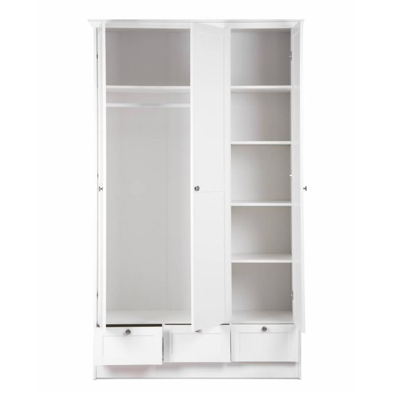 Kleiderschrank Weiss Garderobe Schrank Garderobenschrank Schlafzimmerschrank Drehtürenschrank, 200x120x51cm