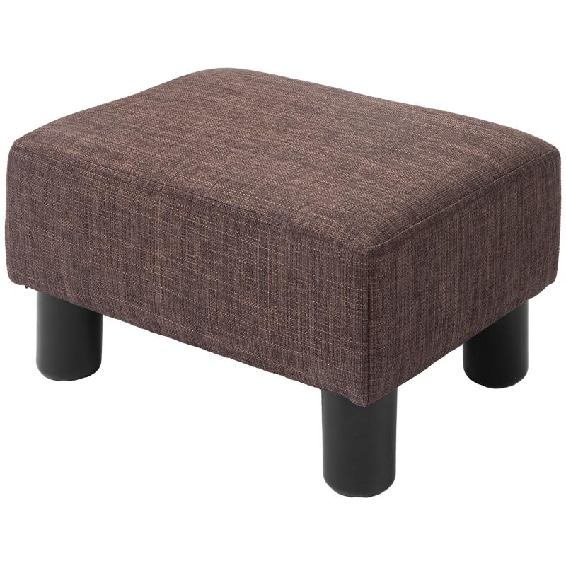 Hocker mit Stoffbezug in Leinenoptik braun, bis 100 kg, 40x30x24cm