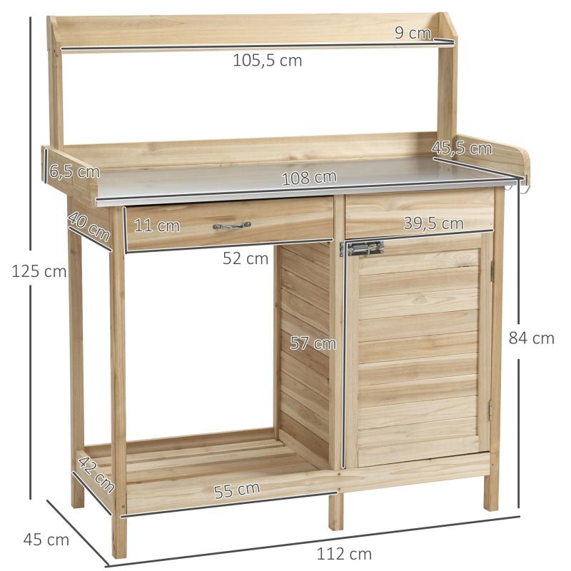 pflanztisch-mit-verzinkter-arbeitsplatte-gaertnertisch-mit-schublade-schrank-garten-arbeitstisch-massivholz-natur-112x48x125cm