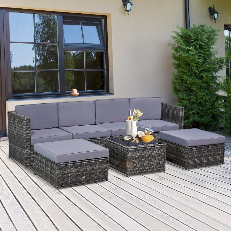 7-tlg-polyrattan-gartengarnitur-gartenmoebel-garten-set-sitzgruppe-loungeset-loungemoebel-inkl-fusshocker-sitzkissen-grau-stahl-polyester-58x58x37cm