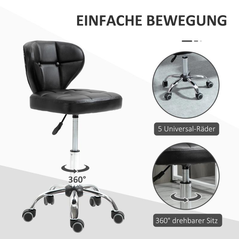 arbeitshocker-set-buerohocker-rollhocker-kunstleder-mit-lehne-hoehenverstellbar-dunkelgrau-45x47x72-87cm