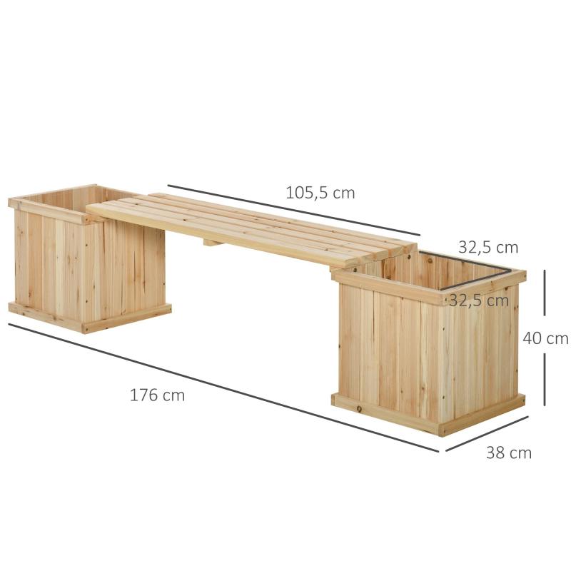 hochbeet-gartenbank-mit-2-pflanzkasten-holz-sitzbank-mit-blumenkasten-garten-holzbank-parkbank-natur-176x38x40cm