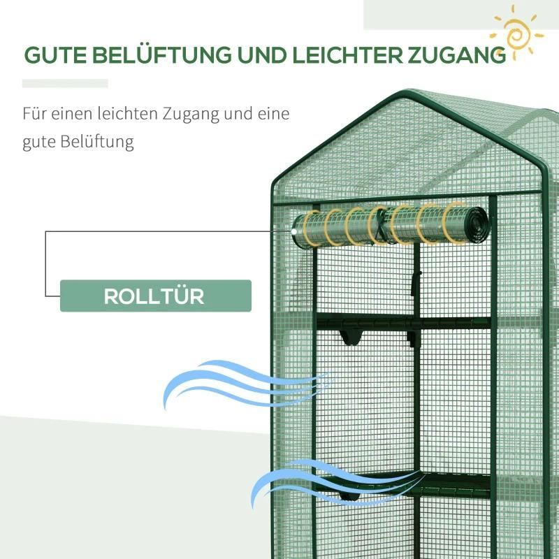 mini-gewaechshaus-anzuchtgewaechshaus-mit-folienabdeckung-und-4-regalboeden-regale-rolltuer-gemuesebeet-gruen-69x49x158cm