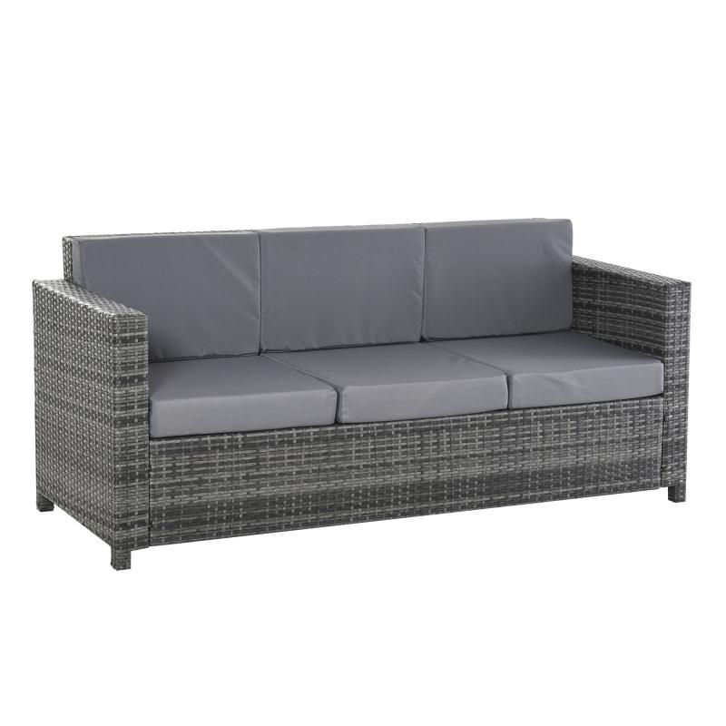 poly-rattan-sofa-mit-kissen-3-sitzer-garten-loungesofa-metall-polyester-grau-185x70x80cm