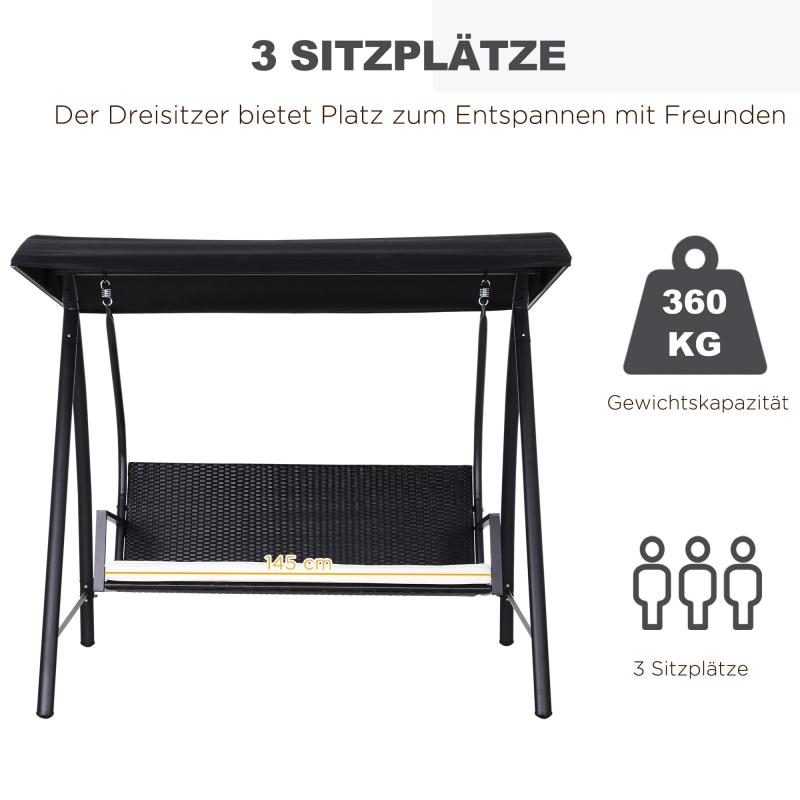 hollywoodschaukel-3-sitzer-mit-dach-gartenschaukel-polyrattan-metall-schwarz-198x124x179cm