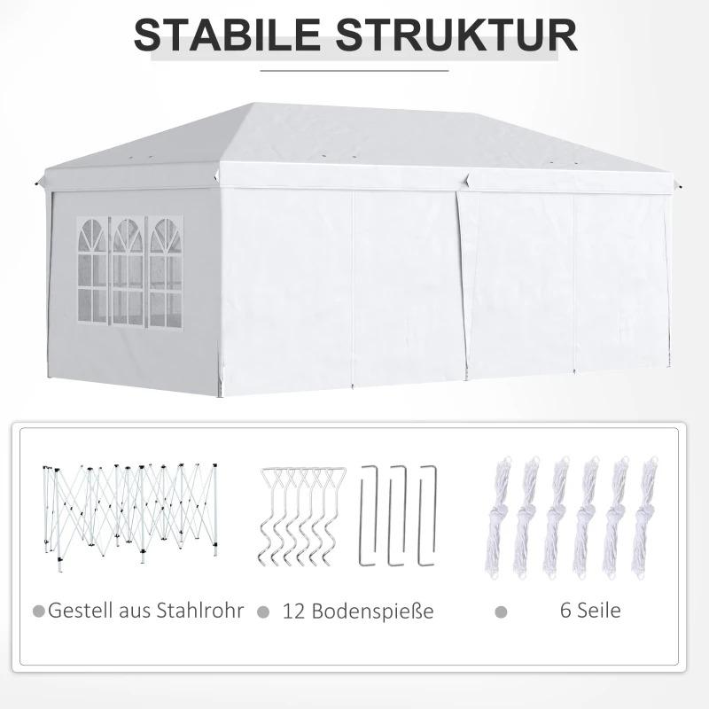 faltpavillon-6x3m-abnehmbare-seitenwaende-grosse-fenster-reissverschlusstueren-stahlrahmen-weiss