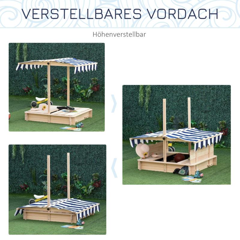 sandkasten-sandkiste-aus-holz-fuer-garten-sandkasten-mit-dach-felix-kindersandkasten-mit-dach-abnehmbar-ruecklehnen-verstellbar-tannenholz-3-7-jahren-natur-106x106x121cm