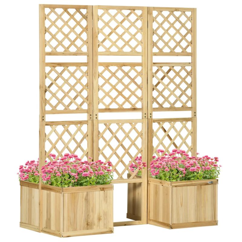 paravent-sichtschutz-fuer-garten-dreifach-klappbar-4-blumenkaesten-massivholz-naturfarbe-133x62x165cm