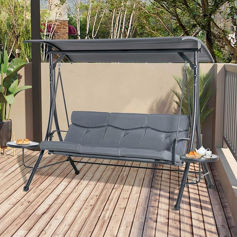 hollywoodschaukel-3-sitzer-gartenschaukel-schaukelbank-mit-verstellbarem-sonnendach-teetisch-stahl-polyester-grau-schwarz-271x125x177cm