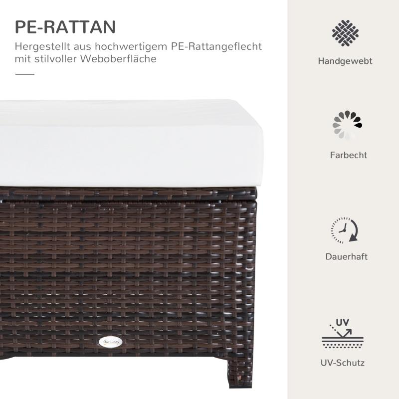 poly-rattan-hocker-mit-kissen-sitzhocker-braun-cremeweiss-50x50x35cm