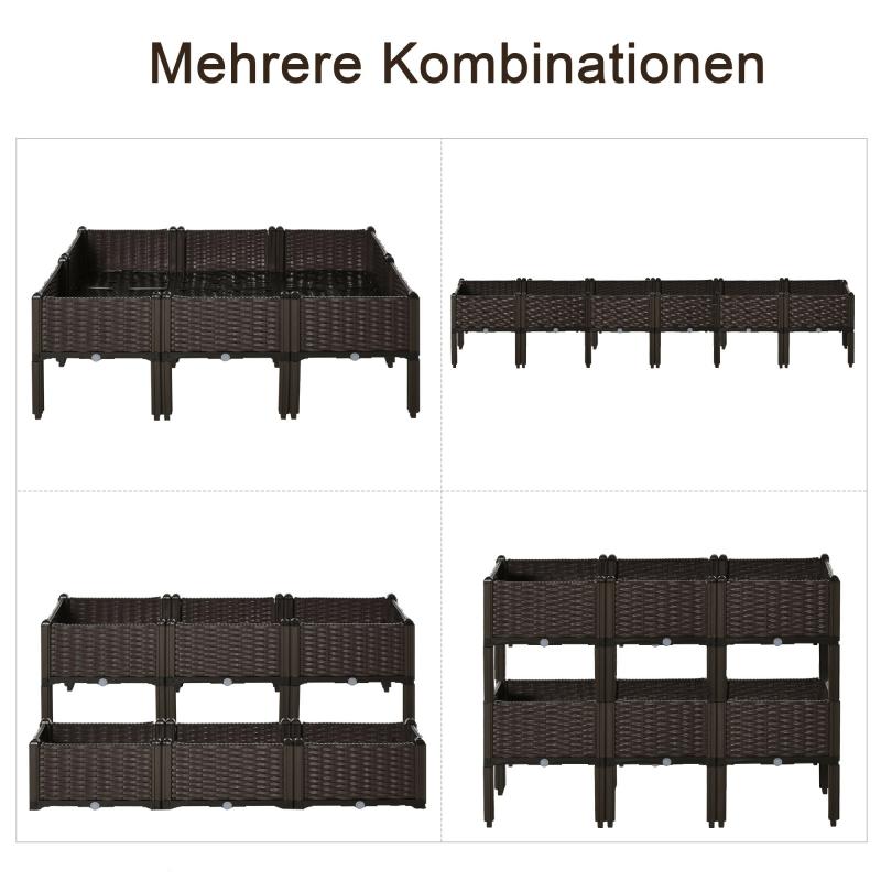 hochbeet-6-teiliger-pflanzkasten-mit-abflussloechern-rattan-look-blumenkasten-diy-braun-40x40x44cm