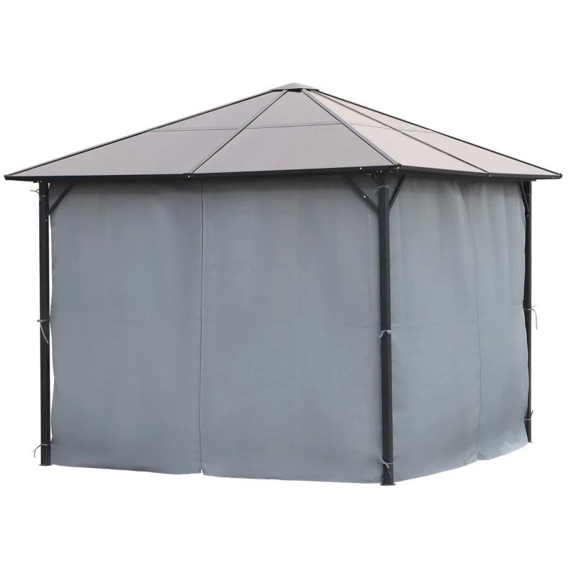 pavillon-mit-polycarbonatdach-vorhaenge-mit-fliegennetz-alugestell-dunkelgrau-3x3m