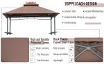 Mobile Preview: grillpavillon-gartenzelt-grill-pavillon-balkonpavillon-mit-ablagen-flammhemmendes-doppeldach-kaffeebraun-245x148x252cm