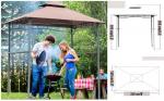 Mobile Preview: grillpavillon-gartenzelt-grill-pavillon-balkonpavillon-mit-ablagen-flammhemmendes-doppeldach-kaffeebraun-245x148x252cm