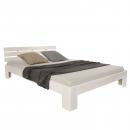 Mobile Preview: Doppelbett - weiss, 140 x 200 cm - Massivholz Bettgestell Einzelbett Holzbett Futonbett