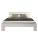 Mobile Preview: Doppelbett - weiss, 140 x 200 cm - Massivholz Bettgestell Einzelbett Holzbett Futonbett