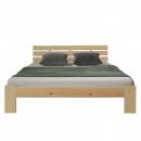 Mobile Preview: Doppelbett - natur, 140 x 200 cm - Massivholz Bettgestell Holzbett Futonbett  Bett  Einzelbett