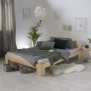 Mobile Preview: Doppelbett - natur, 180 x 200 cm - Massivholz Bettgestell Holzbett Futonbett  Bett