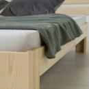 Mobile Preview: Doppelbett - natur, 140 x 200 cm - Massivholz Bettgestell Holzbett Futonbett  Bett  Einzelbett