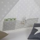 Mobile Preview: Kinderbett mit Matratze TIPI - Jugendbett weiss grau Holzbett Kinderzimmer Stoff Bettkasten, 90x200cm