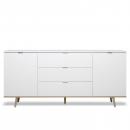 Mobile Preview: Sideboard Kommode Weiss Holz mit Schubladen Wohnzimmerschrank - 180x87x40cm