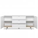 Mobile Preview: Sideboard Kommode Weiss Holz mit Schubladen Wohnzimmerschrank - 180x87x40cm