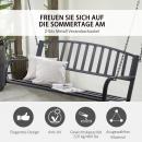 Mobile Preview: haengebank-2-sitzer-gartenschaukel-schaukelbank-hollywoodschaukel-schwebebank-mit-ketten-metall-schwarz-127x60x53cm