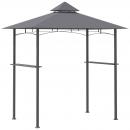 Mobile Preview: grillpavillon-gartenzelt-grill-pavillon-balkonpavillon-mit-ablagen-flammhemmendes-doppeldach-grau-245x148x252cm