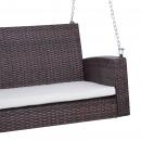 Mobile Preview: haengebank-2-sitzer-rattan-gartenschaukel-mit-sitzkissen-haengeschaukel-hollywoodschaukel-schaukelbank-gartenbank-braun-127x65x60cm