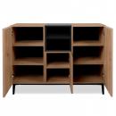 Mobile Preview: sideboard-kommode-eiche-holz-in-natur-schwarz-wohnzimmerschrank-120x90x40cm