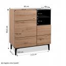 Mobile Preview: sideboard-kommode-eiche-holz-in-natur-schwarz-wohnzimmerschrank-80x90x40cm