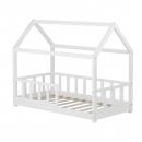 Mobile Preview: Kinderbett Hausbett mit Rausfallschutz 80x160 cm Bodenbett Montessori Bett Bettenhaus Lattenrost