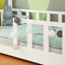 Mobile Preview: Kinderbett Hausbett mit Rausfallschutz 80x160 cm Bodenbett Montessori Bett Bettenhaus Lattenrost