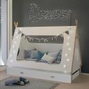 Mobile Preview: TIPI Bett Hausbett Kinderbett Spielbett Weiss Bettkasten Lattenrost Kinderzimmer, 90x200 cm