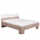 Mobile Preview: Doppelbett Bettgestell Ehebett Holzbett  Bett mit Lattenrost Gästebett Eiche - Grau, 160 x 200 cm